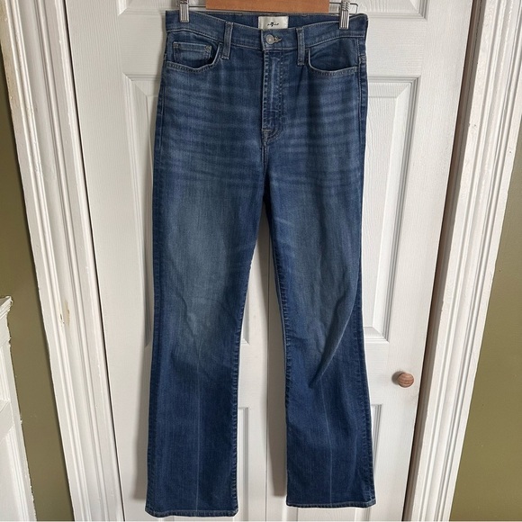 7 For All Mankind Light Wash easy Boot Jeans size 27 white label - Picture 2 of 11